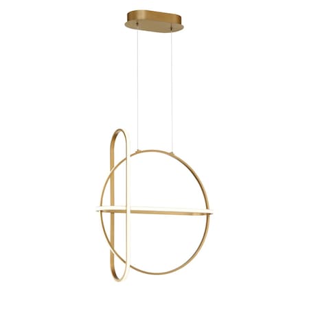 Eurofase Demark Contemporary LED Pendant, 1-Light, 1400 Lumens, Frosted/Satin Gold 37035-020